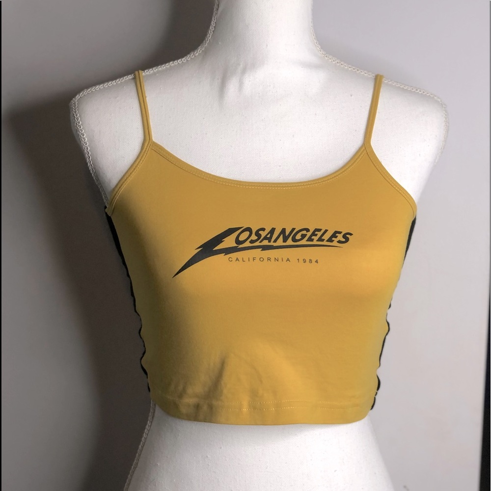 Mustard yellow cropped cami